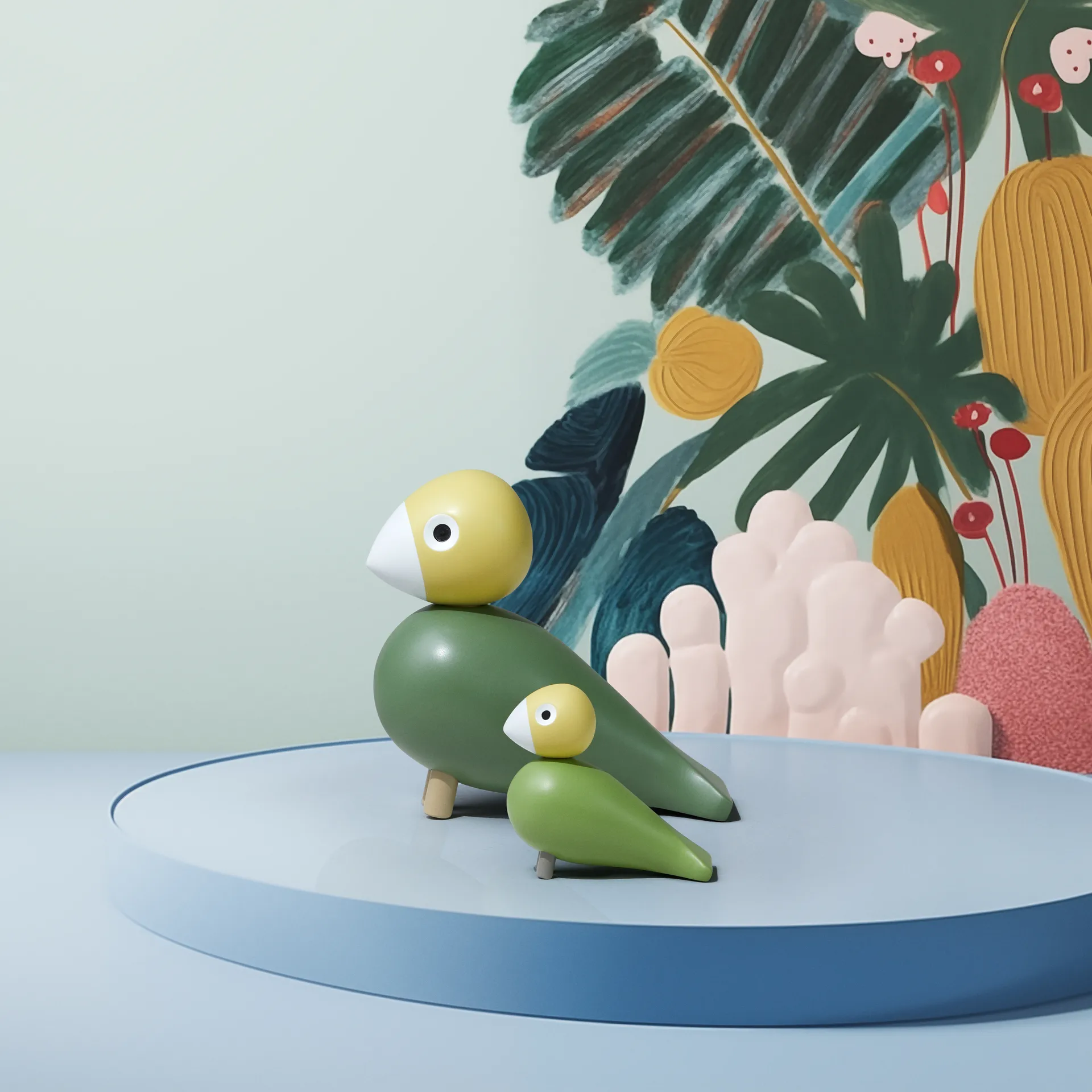 Liv & Lykke lovebirds 1 set, Grønn Kay Bojesen Denmark