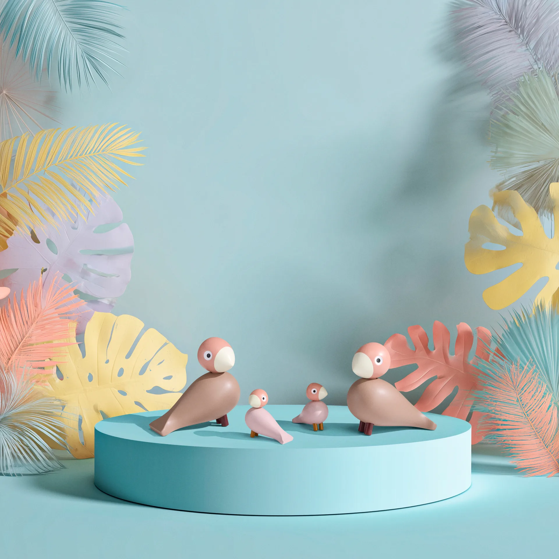 Liv & Lykke lovebirds 1 sett, Rosa Kay Bojesen Denmark