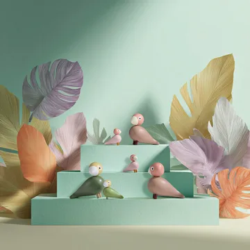 Liv & Lykke lovebirds 1 sett - Rosa - Kay Bojesen Denmark