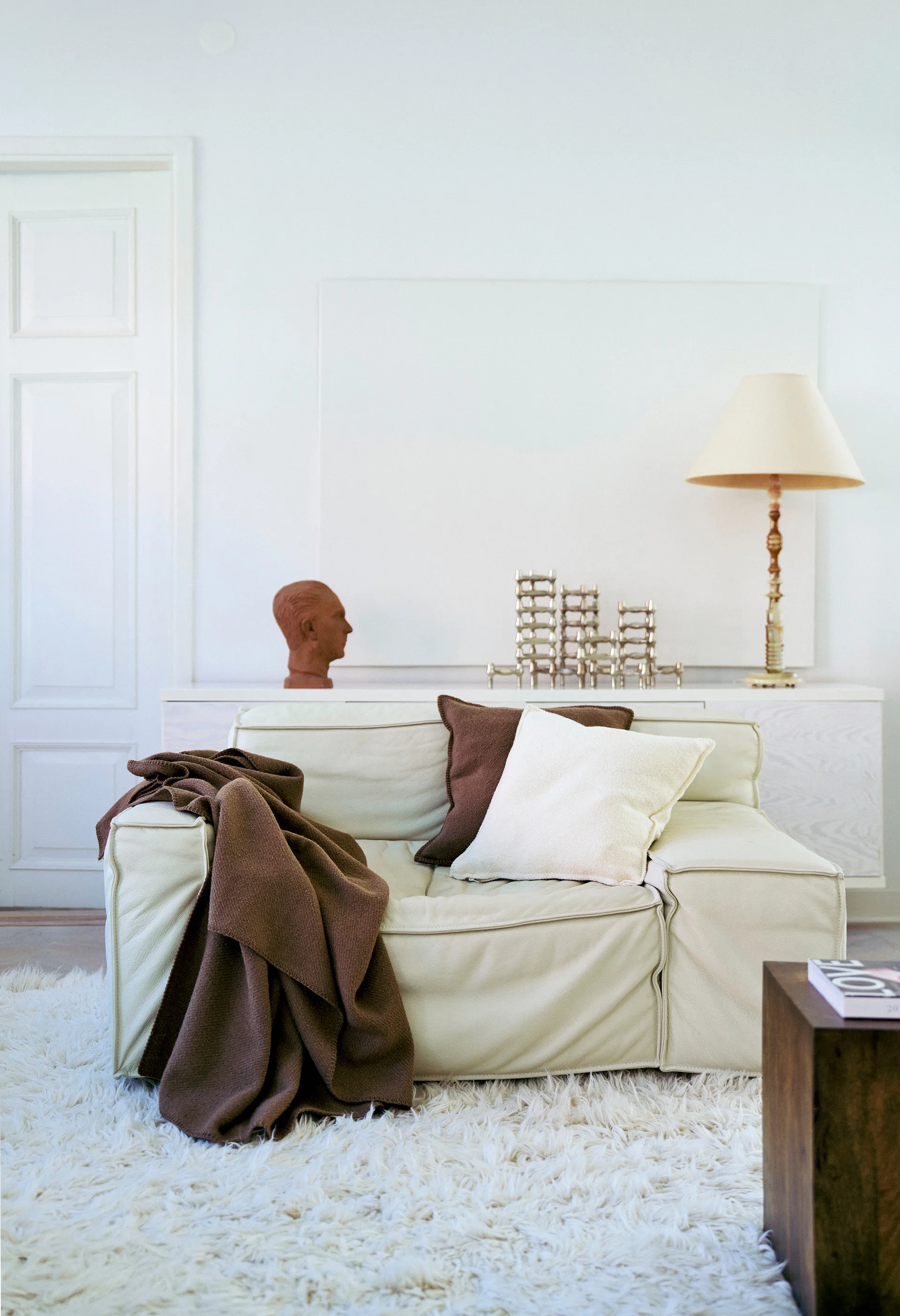 Bouclé putetrekk 45x45 cm, Cream Klippan Yllefabrik