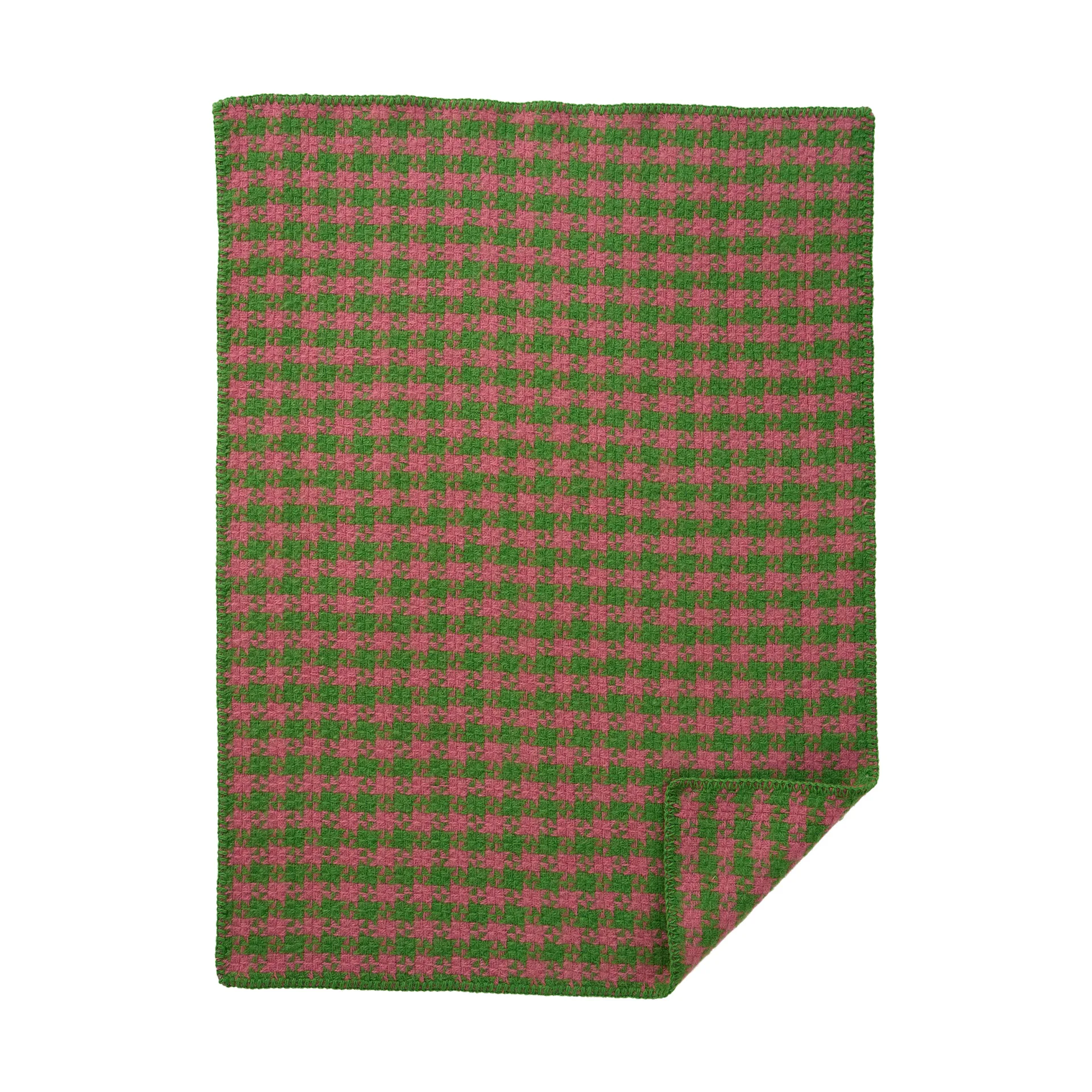 Dogtooth babyteppe 65x90 cm, Green-pink Klippan Yllefabrik