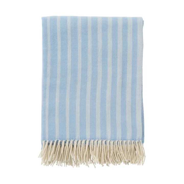 Irregular stripes ullpledd - Infinity blue, 130x200 cm - Klippan Yllefabrik