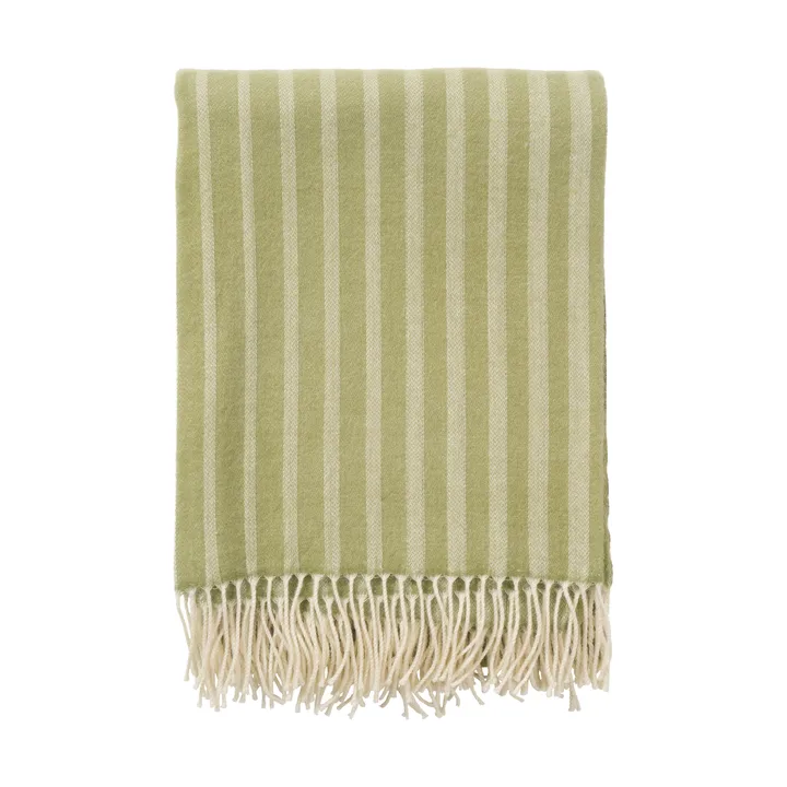 Irregular stripes ullpledd - Olive, 130x200 cm - Klippan Yllefabrik