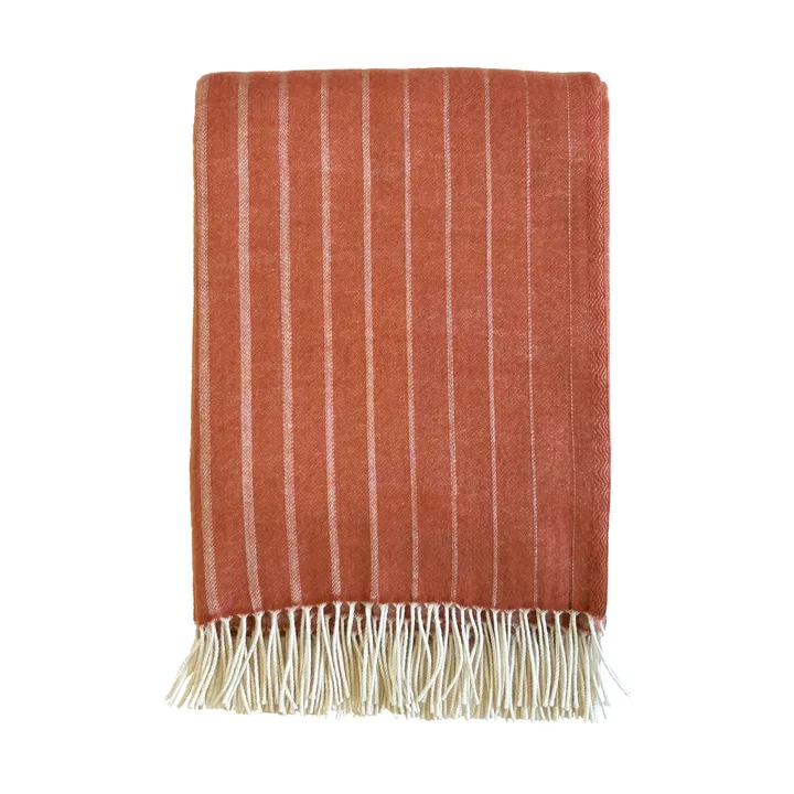 Irregular stripes ullpledd - Rust, 130x200 cm - Klippan Yllefabrik