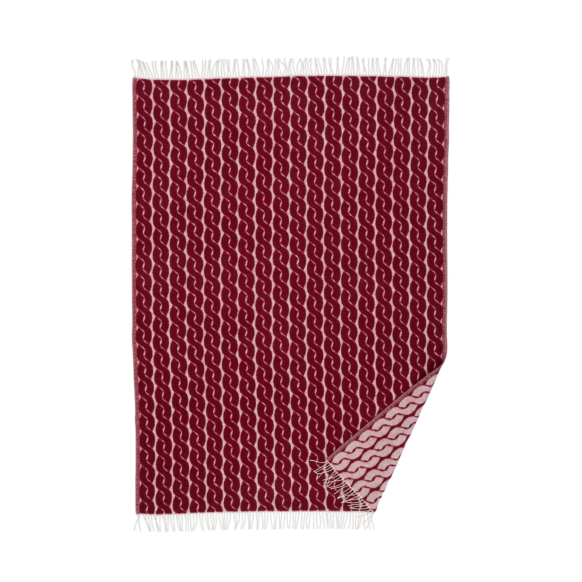 Knit ullpledd 130x200 cm, Burgundy Klippan Yllefabrik