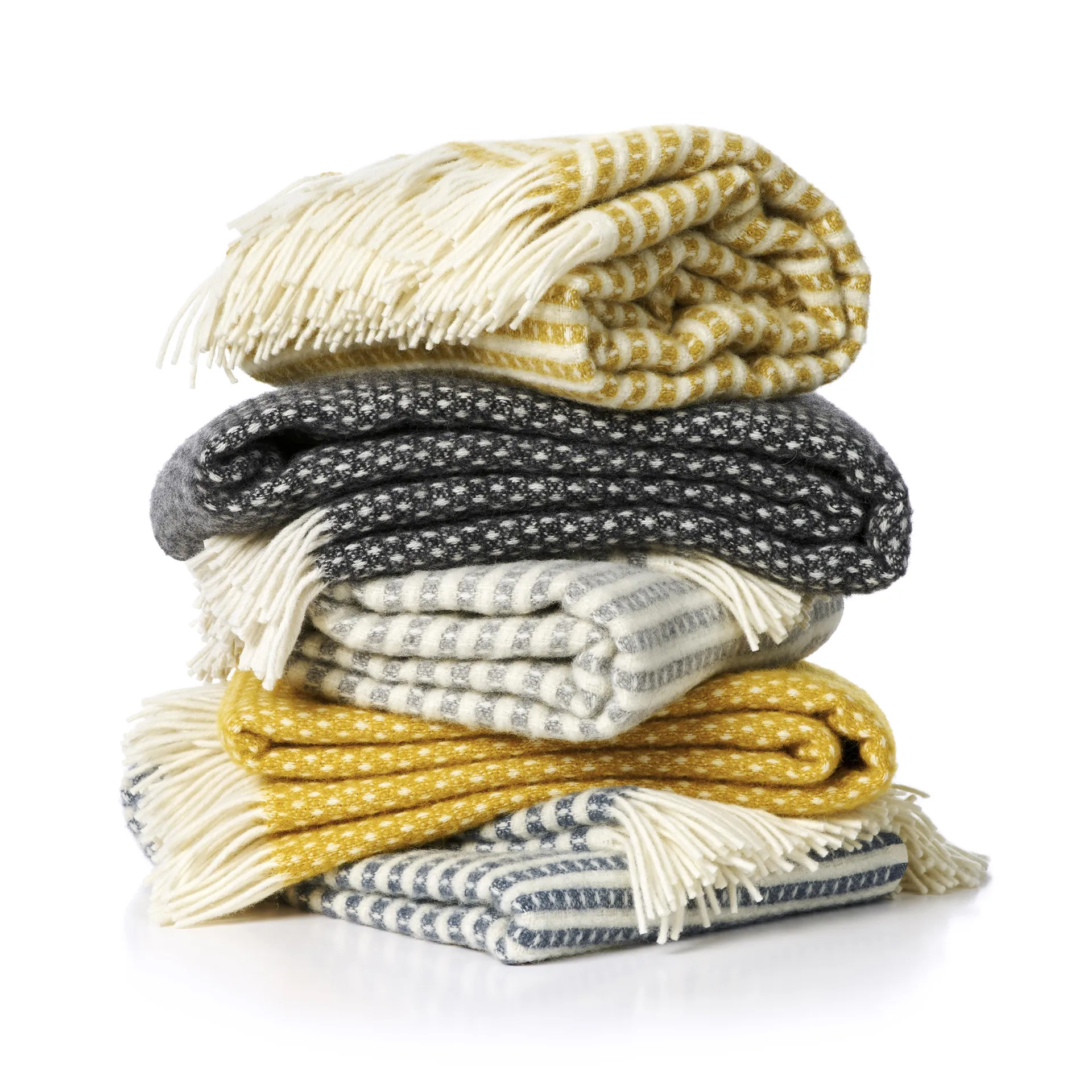 Knut pledd ull, mørk grå Klippan Yllefabrik