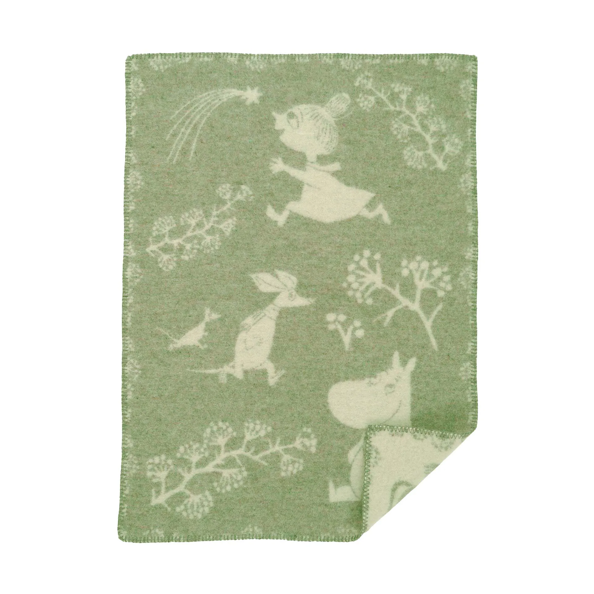 Moomin winterland babyteppe 65x90 cm, Frost green Klippan Yllefabrik
