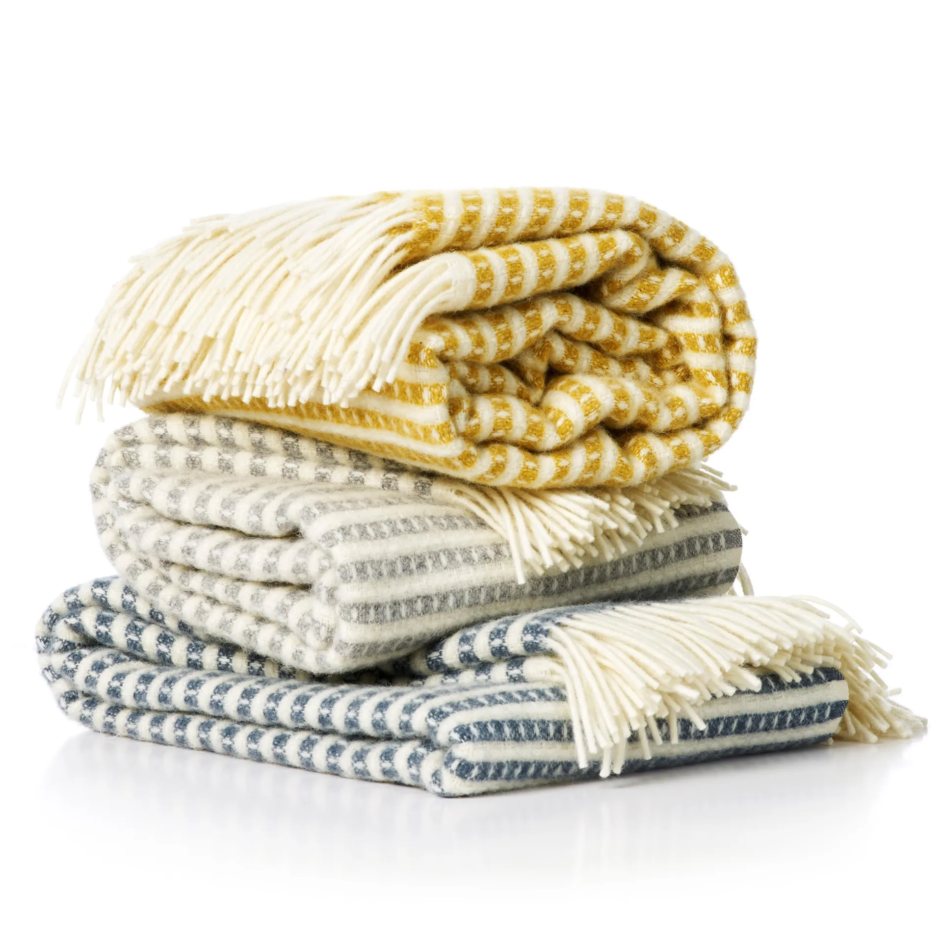 Olle pledd ull, safran (gul) Klippan Yllefabrik