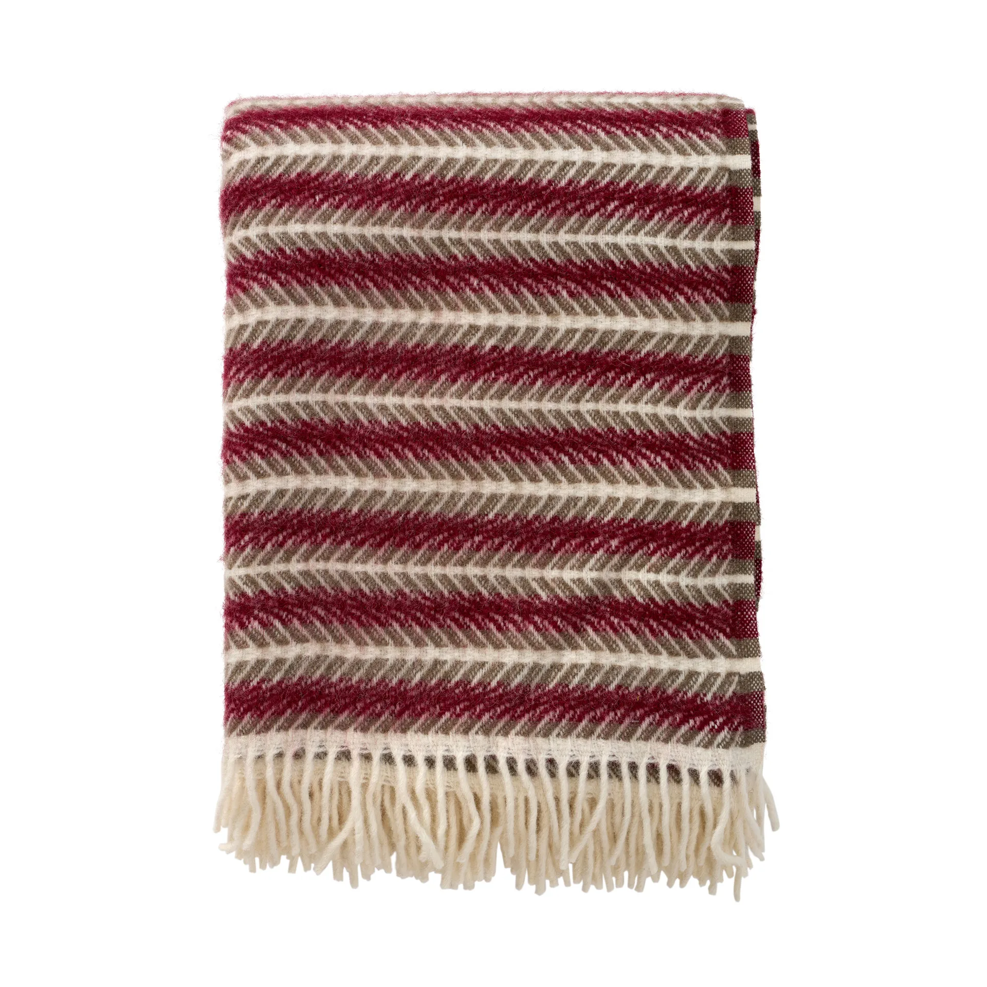 Oscar ullpledd 130x200 cm, Multi burgundy Klippan Yllefabrik