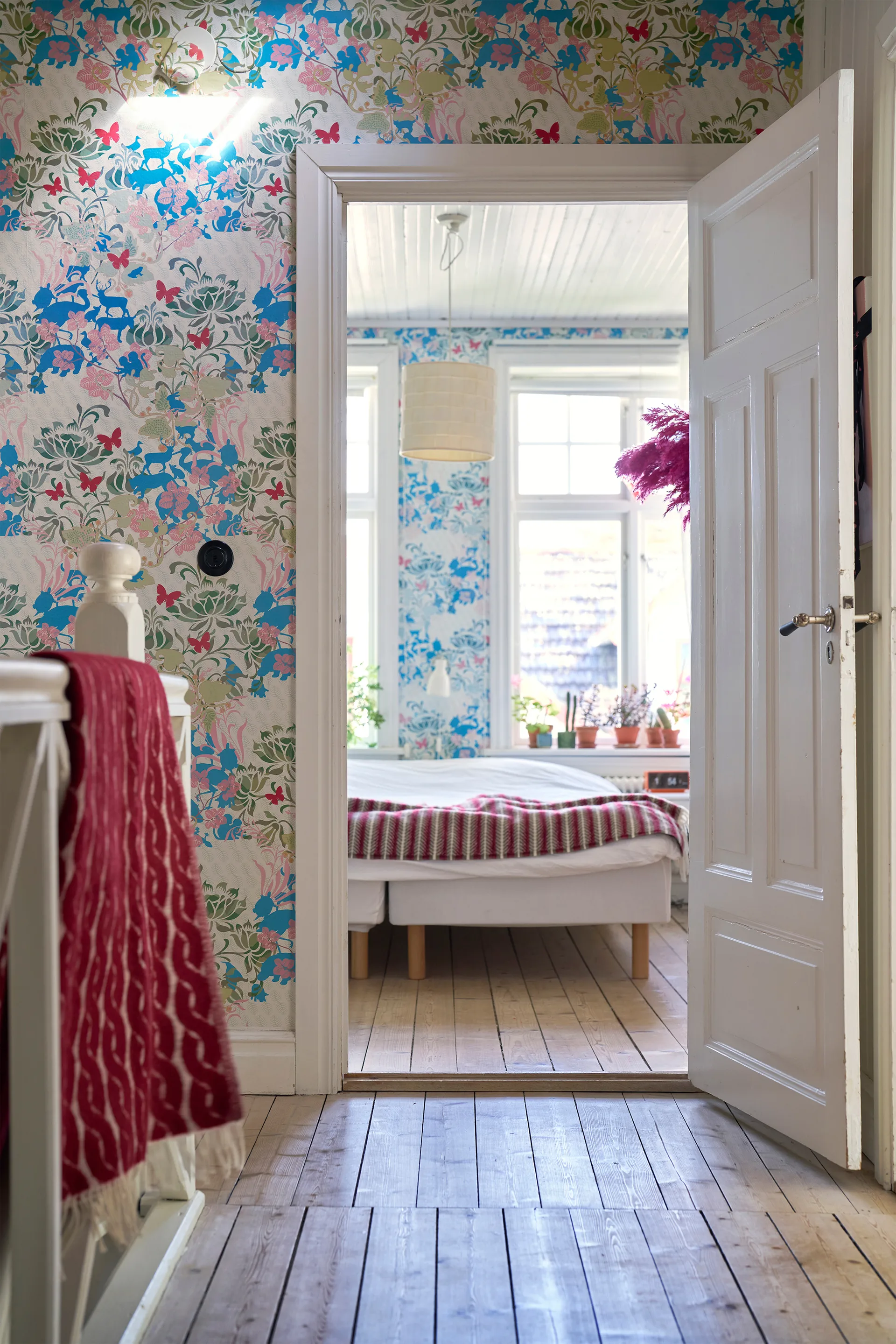 Oscar ullpledd 130x200 cm, Multi burgundy Klippan Yllefabrik