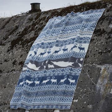 Sarek ullpledd - grå-blå - Klippan Yllefabrik