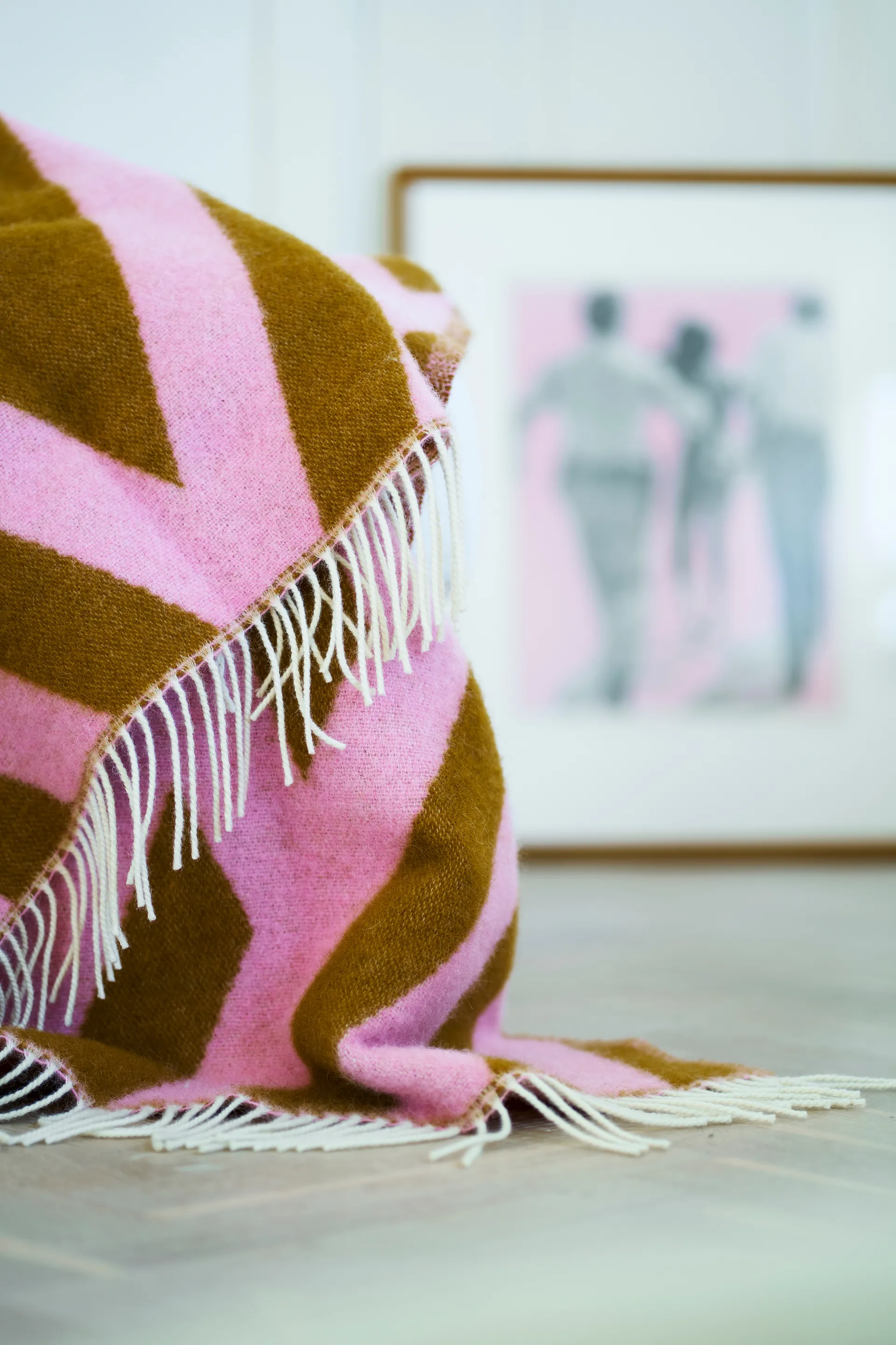 Tangent ullpledd 130x200 cm, Pink-carmel Klippan Yllefabrik