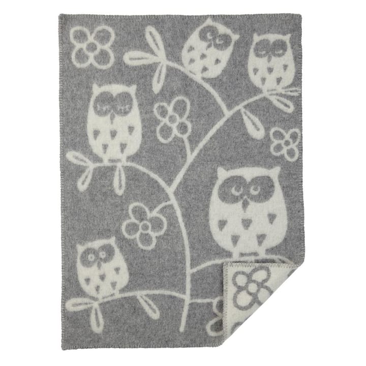 Tree Owl barnepledd - lysgrå - Klippan Yllefabrik