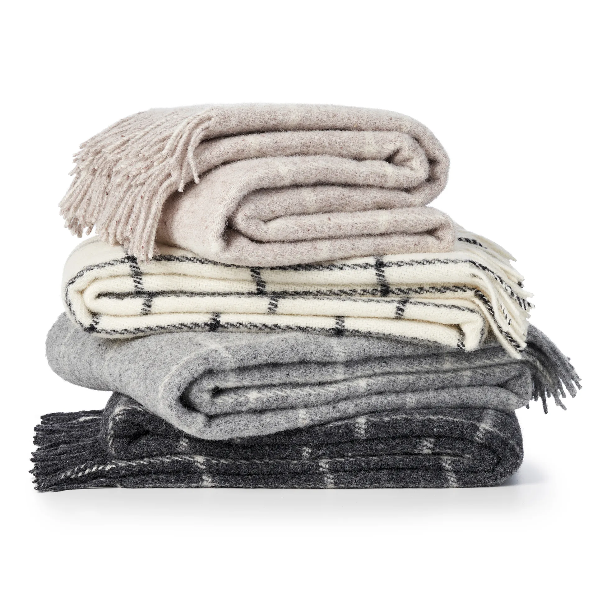 Vinga pledd ull, Beige Klippan Yllefabrik