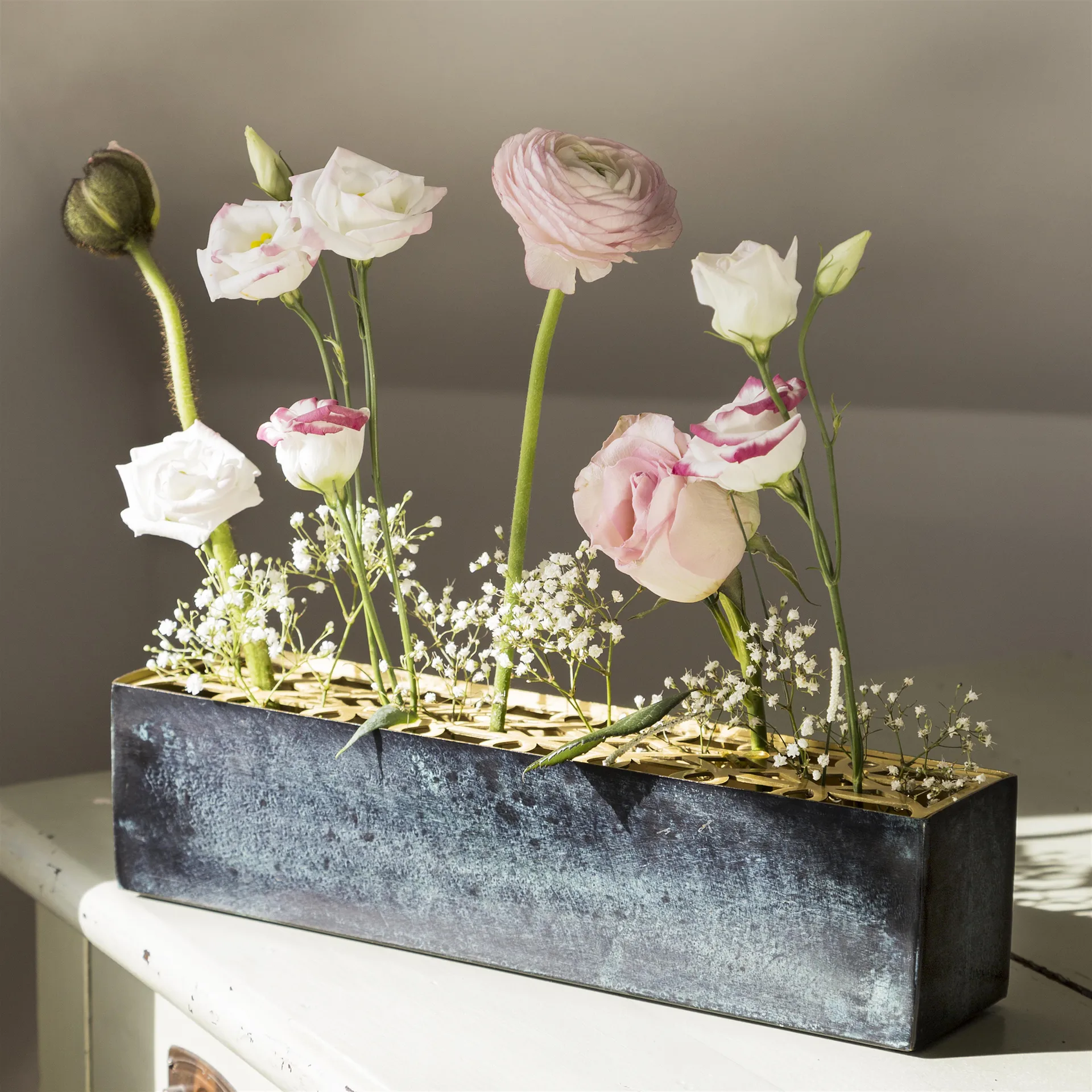 Äng vase, rektangulær, blå KLONG