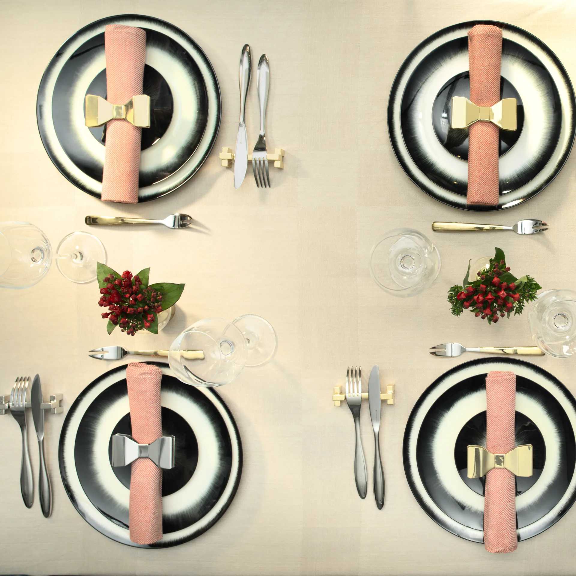 Bowie serviettring 2-pakning, Rustfritt stål KLONG