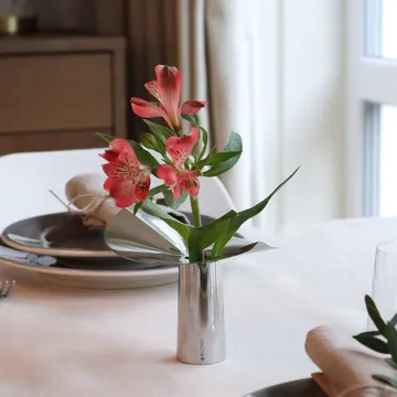 Löv vase-lysholder - Rustfritt stål. 10 cm - KLONG