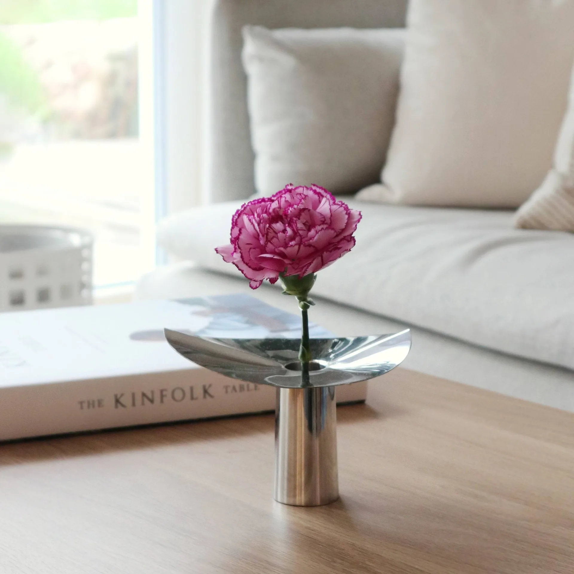 Löv vase-lysholder, Rustfritt stål. 10 cm KLONG