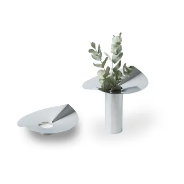 Löv vase-lysholder - Rustfritt stål, 22.5 cm - KLONG