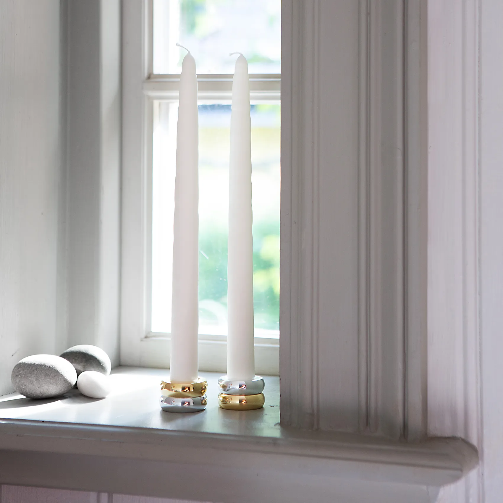 Marriage Duo lysestake 2 deler, Messing-sølv KLONG