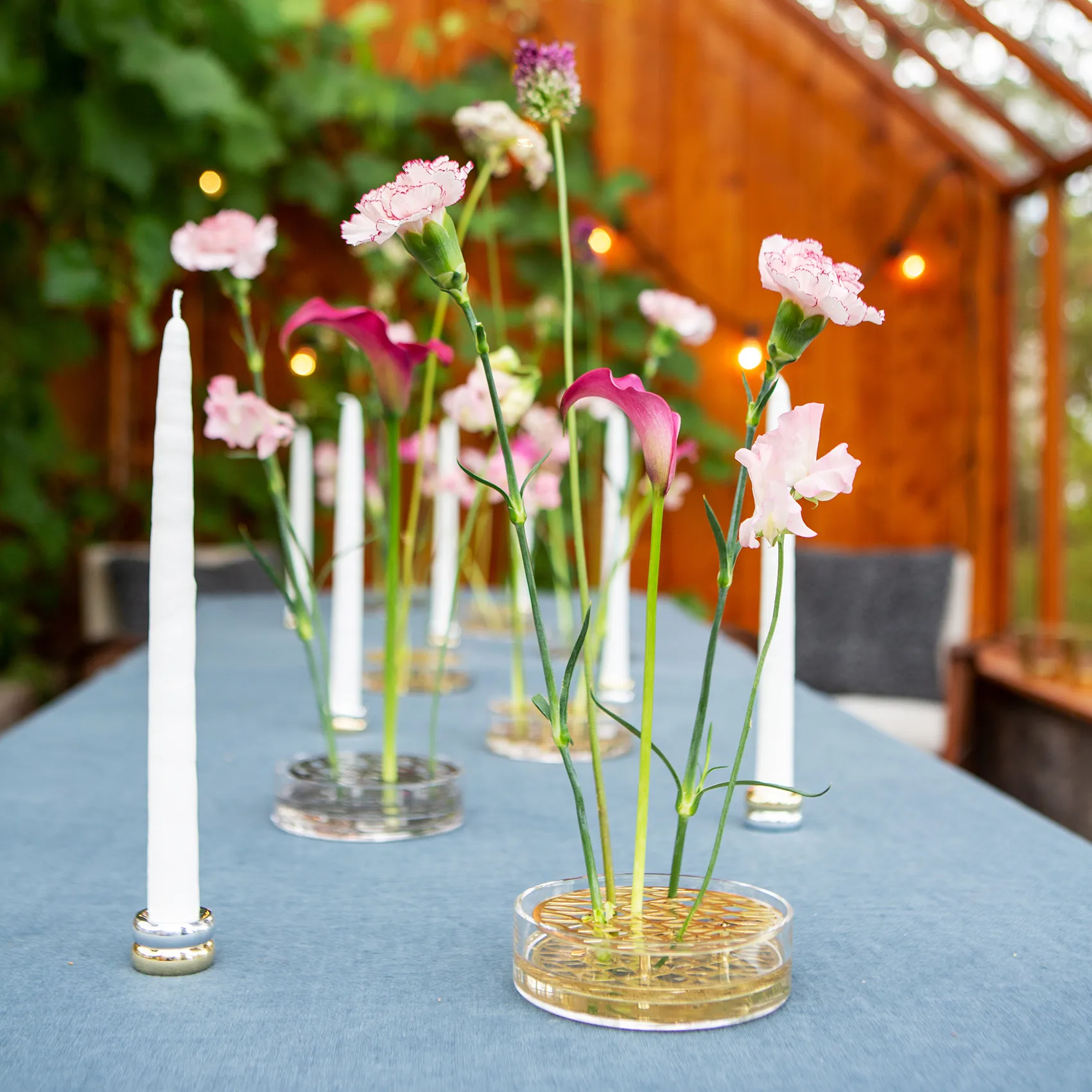 Marriage Duo lysestake 2 deler, Messing-sølv KLONG