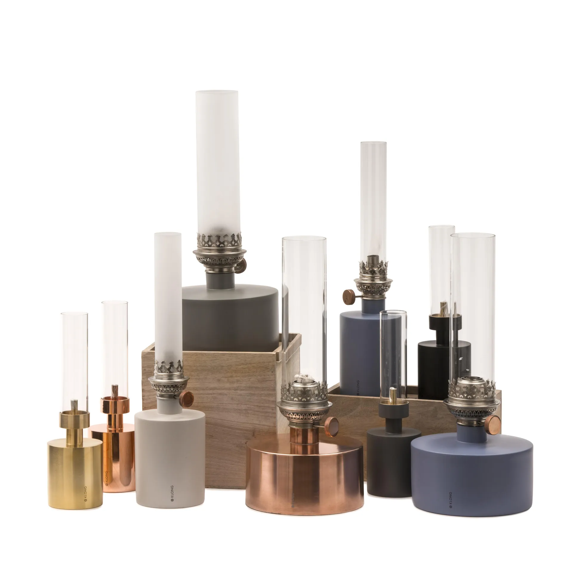 Patina oljelampe, liten, svart KLONG