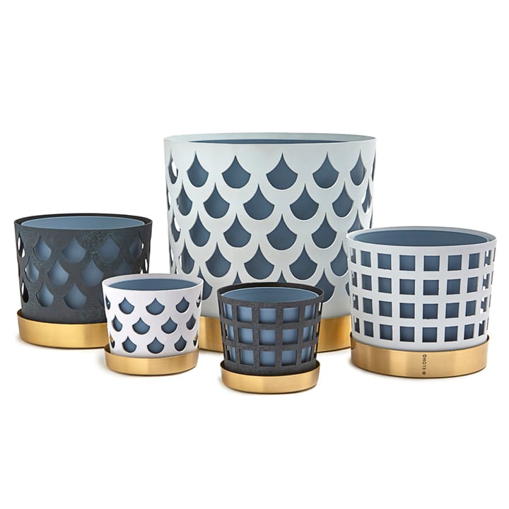 Trio krukke dråpe, medium Ø18 cm, Blå KLONG