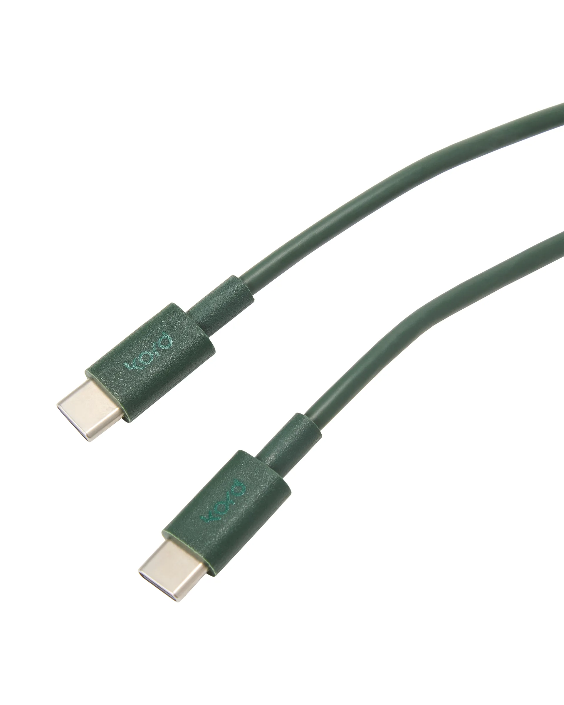 Kord USB-C til USB-C ladekabel 1,8 m, Dark Green Kord