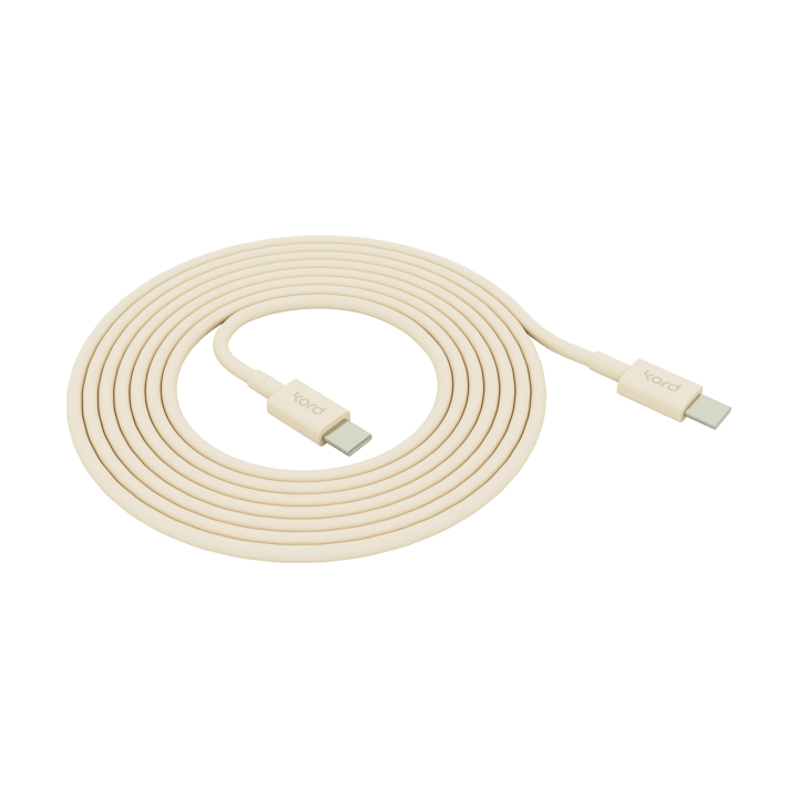 Kord USB-C til USB-C ladekabel 1,8 m - Pearled Ivory - Kord