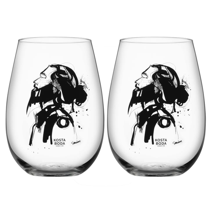 All about you glass 57 cl 2-pakk - Love him (grå) - Kosta Boda