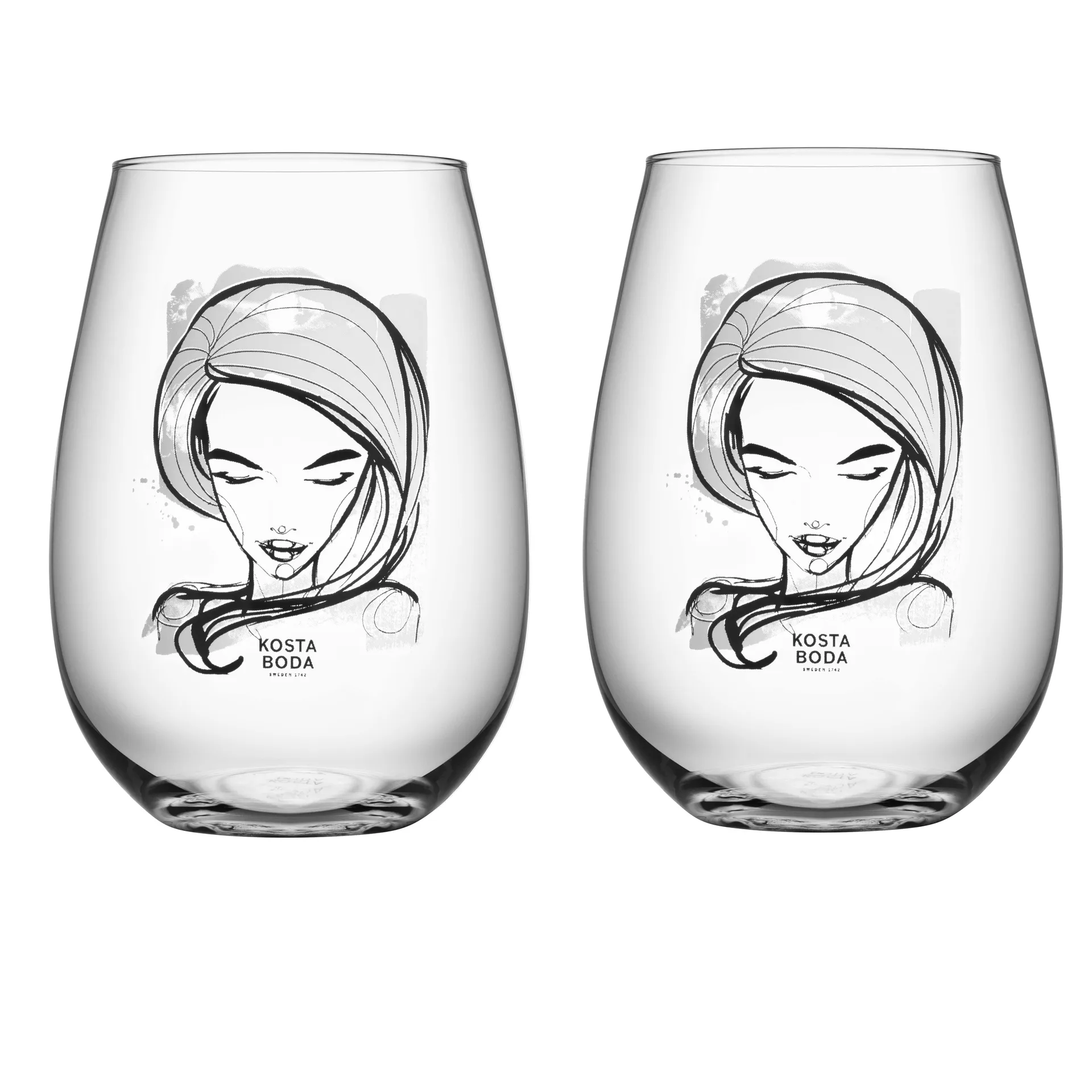 All about you glass 57 cl 2-pakk, need you (hvit) Kosta Boda
