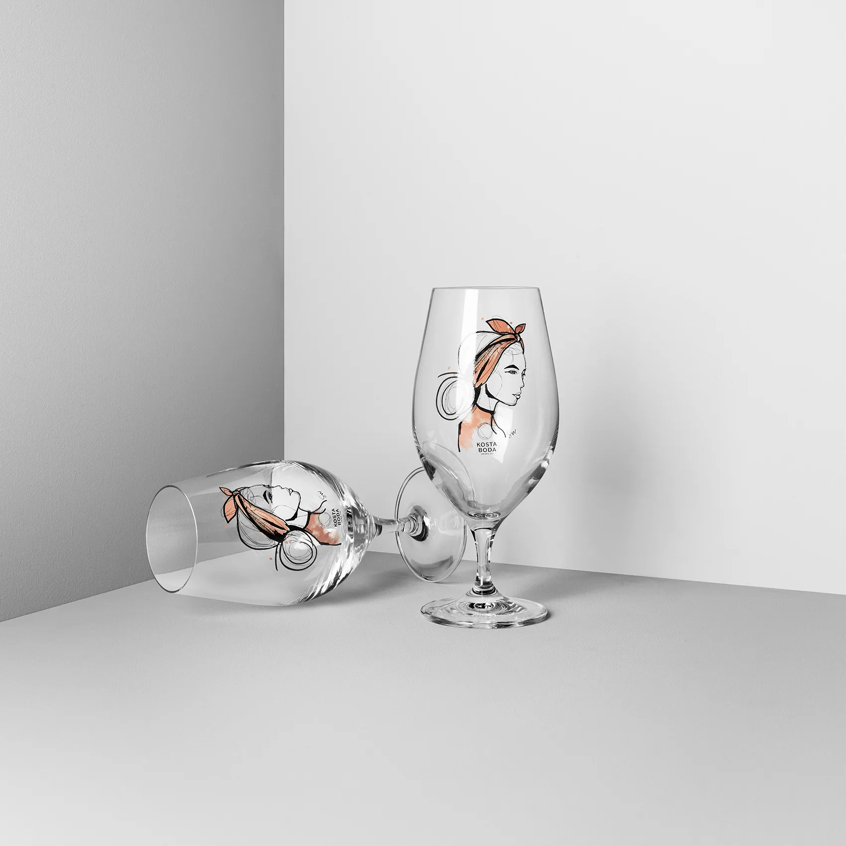 All about you ølglass 40 cl 2-pakn., Near you beer (rusty orange) Kosta Boda