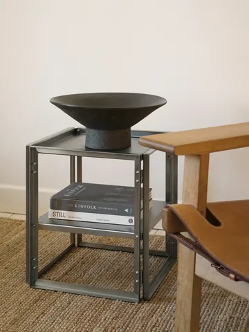 Sammenleggbart sidebord 40x40 cm - Børstet rustfritt stål - Kristina Dam Studio