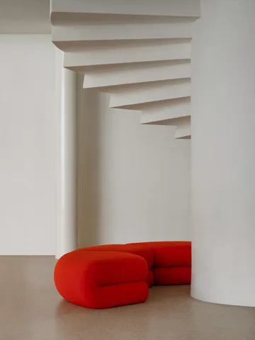 BAU fotskammel lukket - heltrukket-vidar 0542-rød, lukket - Lammhults