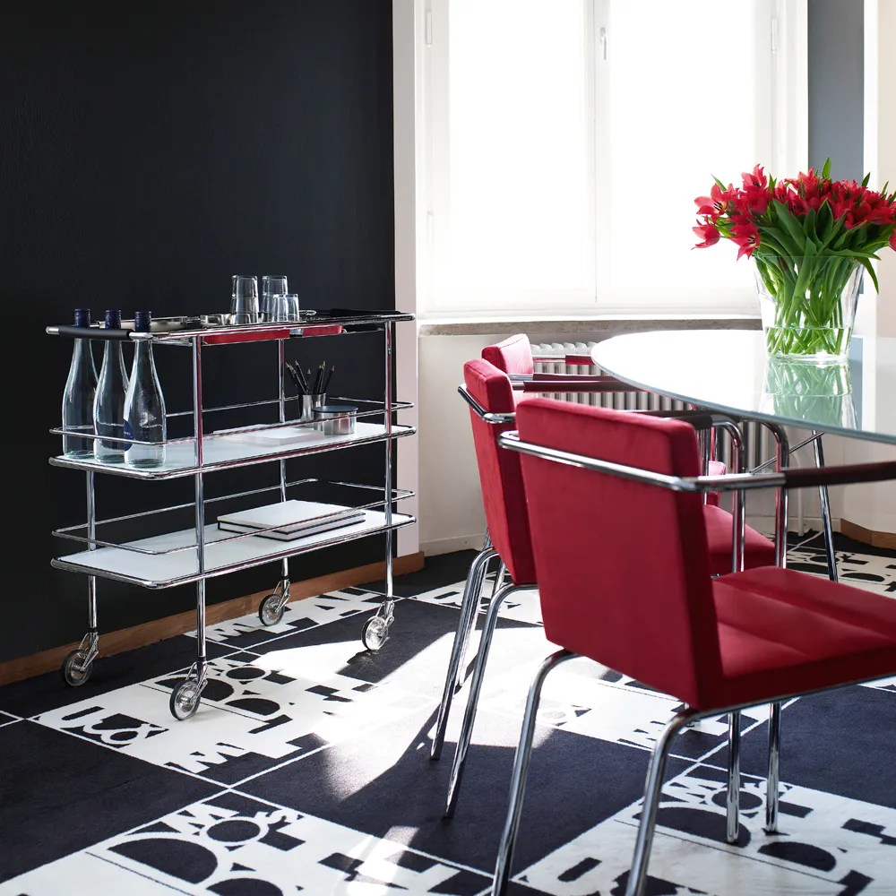 Cargo serveringsvogn, Frostet glass-krom Lammhults