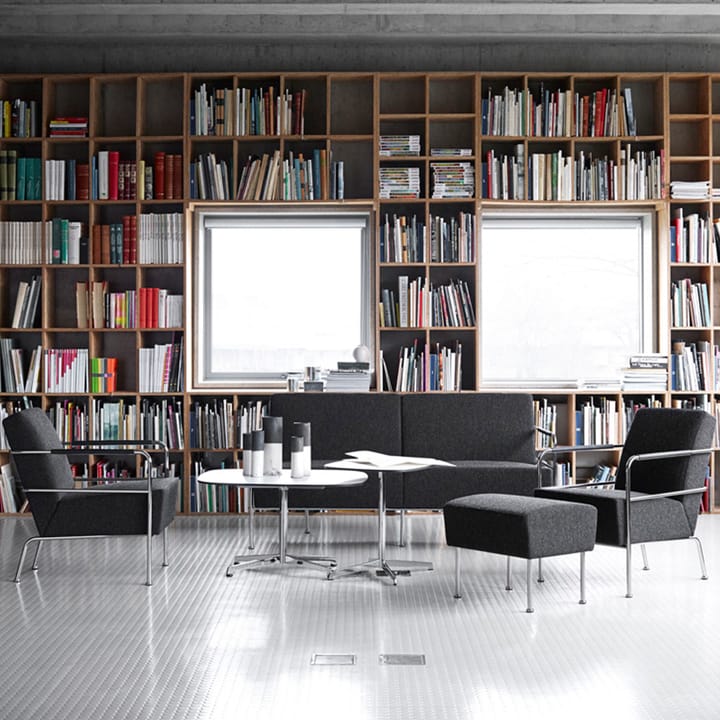 Chicago 3 sofabord, hvit laminat, kromunderstell Lammhults