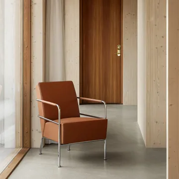 Cinema lenestol - Elmo Nordic lær Cognac-kromstativ - Lammhults