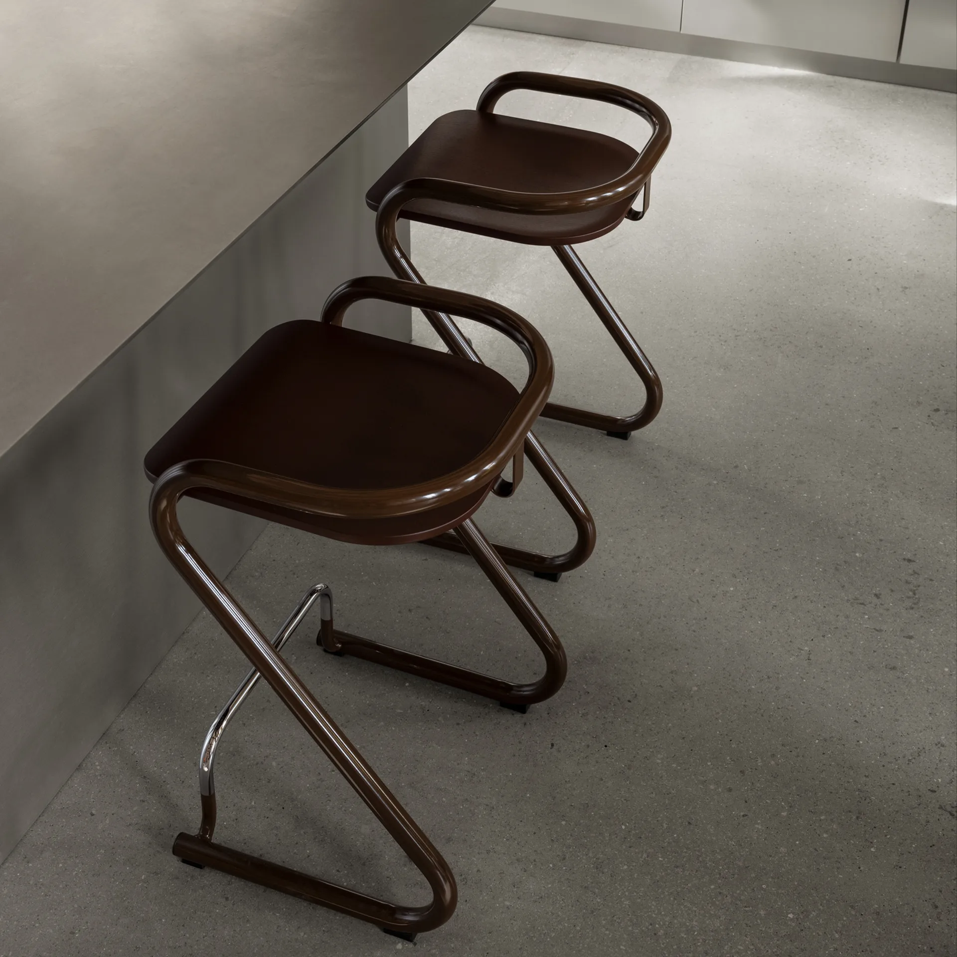 S70-3 barkrakk, Elmo Nordic lær Cognac-kromstativ Lammhults