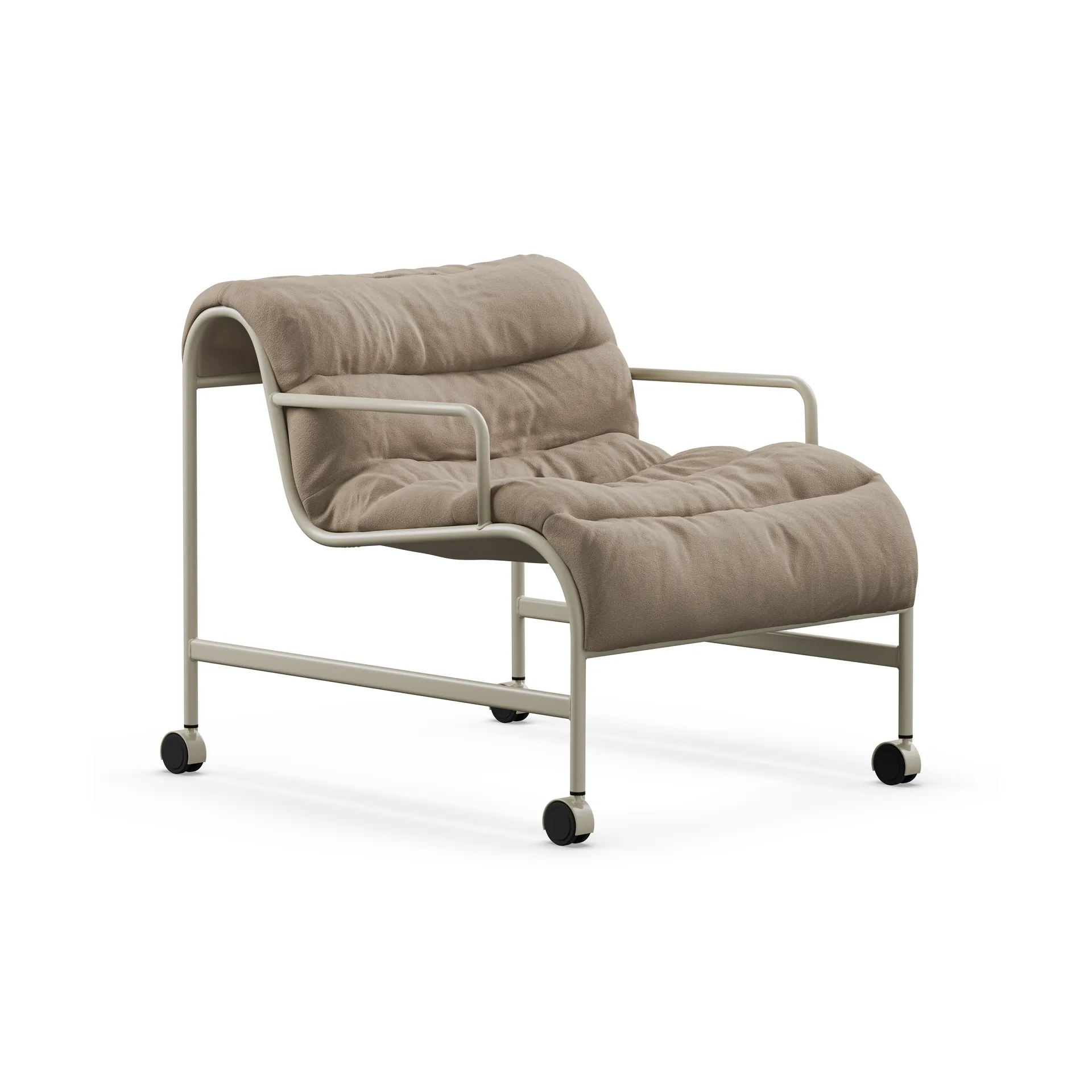 Sunny lenestol med armlener, Banrum Hemp-beige tekstur stativ m. hjul Lammhults