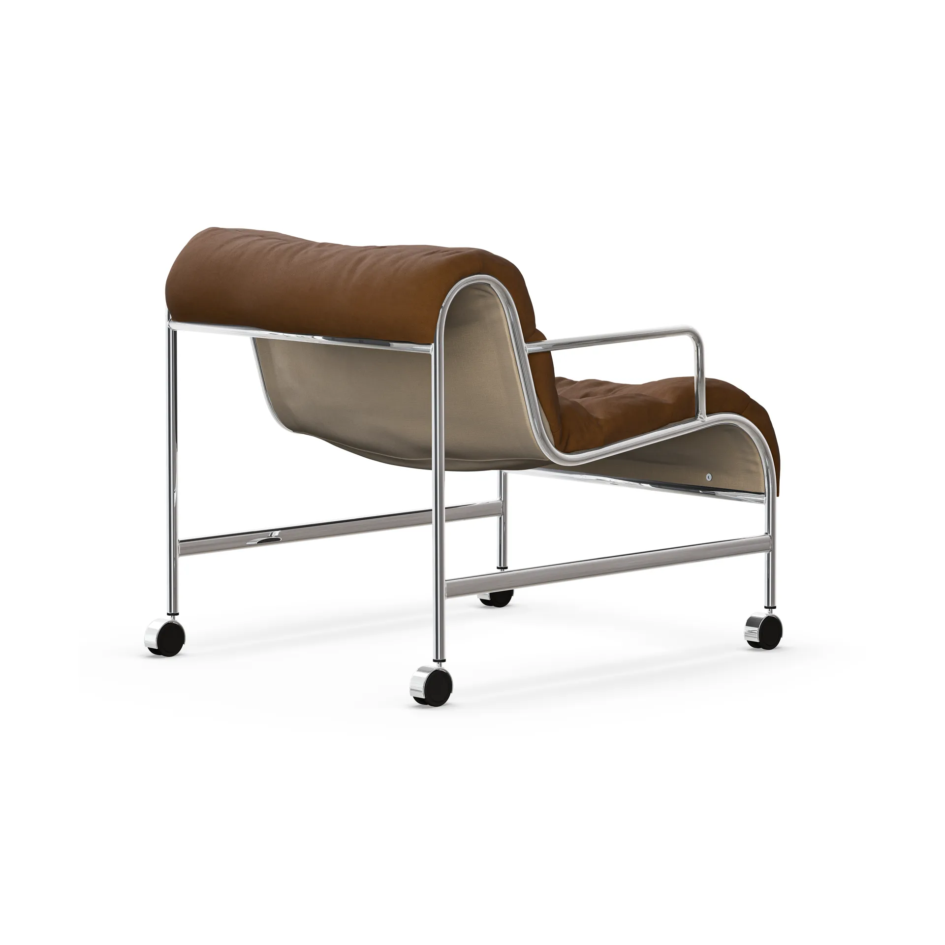 Sunny lenestol med armlener, Vidar brun - krom hjulstativ Lammhults