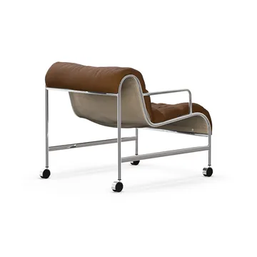 Sunny lenestol med armlener - Vidar brun - krom hjulstativ - Lammhults