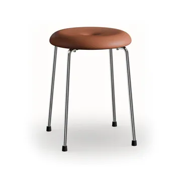 Taburett krakk - Cognac lær-krommet stativ, 45 cm - Lammhults