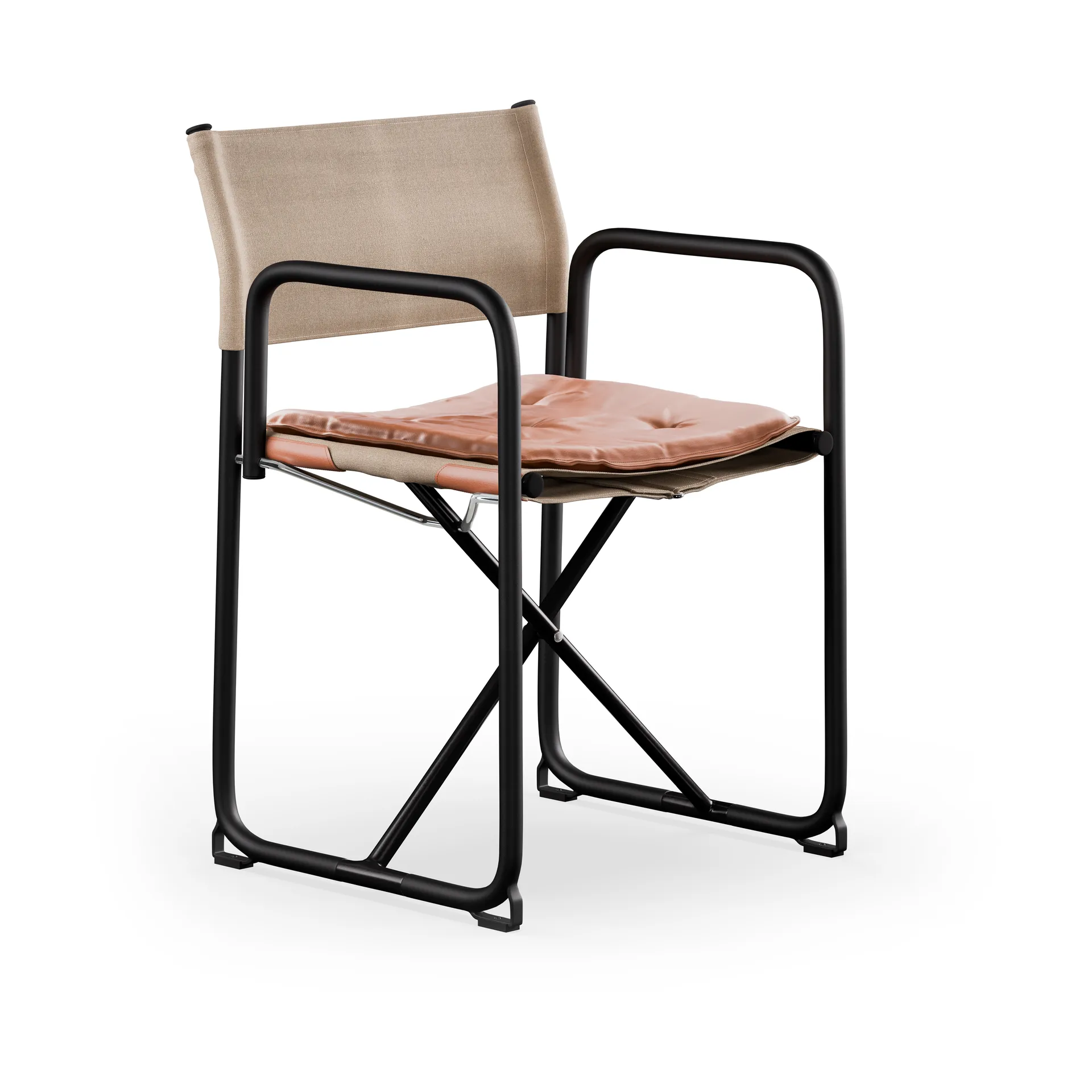 X75-2 armstol, Linvev natur-Elmo Nordic lær Cognac-svarte ben Lammhults