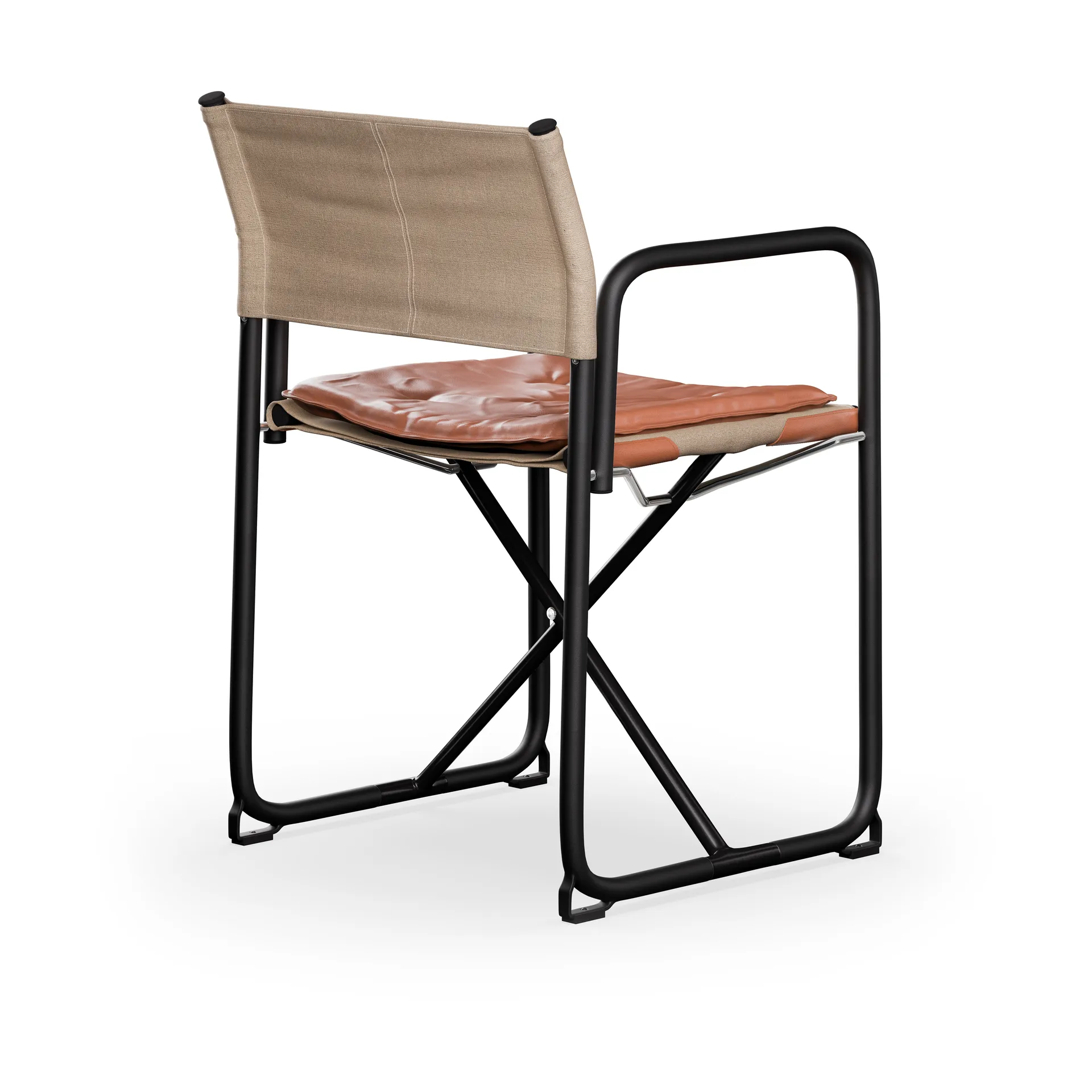 X75-2 armstol, Linvev natur-Elmo Nordic lær Cognac-svarte ben Lammhults