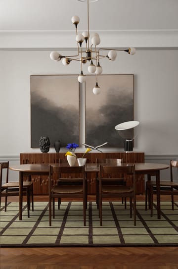 Avenue Checked Bone ullteppe - Olive, 180 x 270 cm - Layered