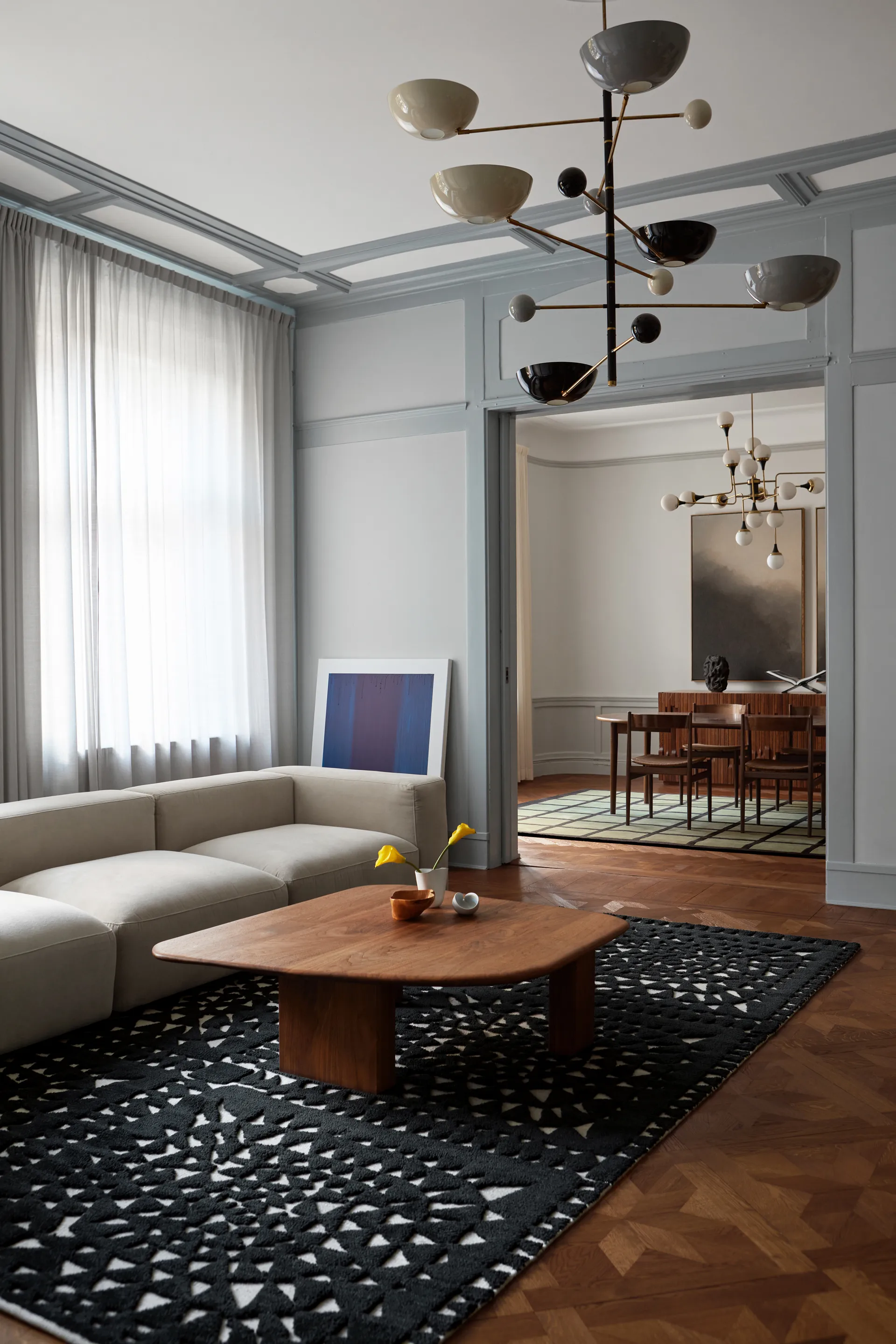 Avenue Checked Bone ullteppe, Olive, 180 x 270 cm Layered