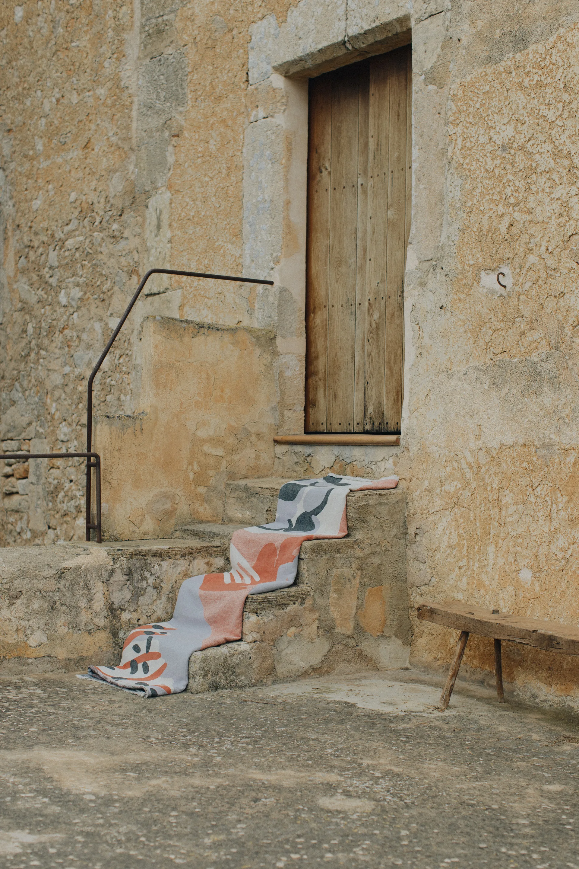 Boqueron bomullspledd 130 x 220 cm, Rød Layered