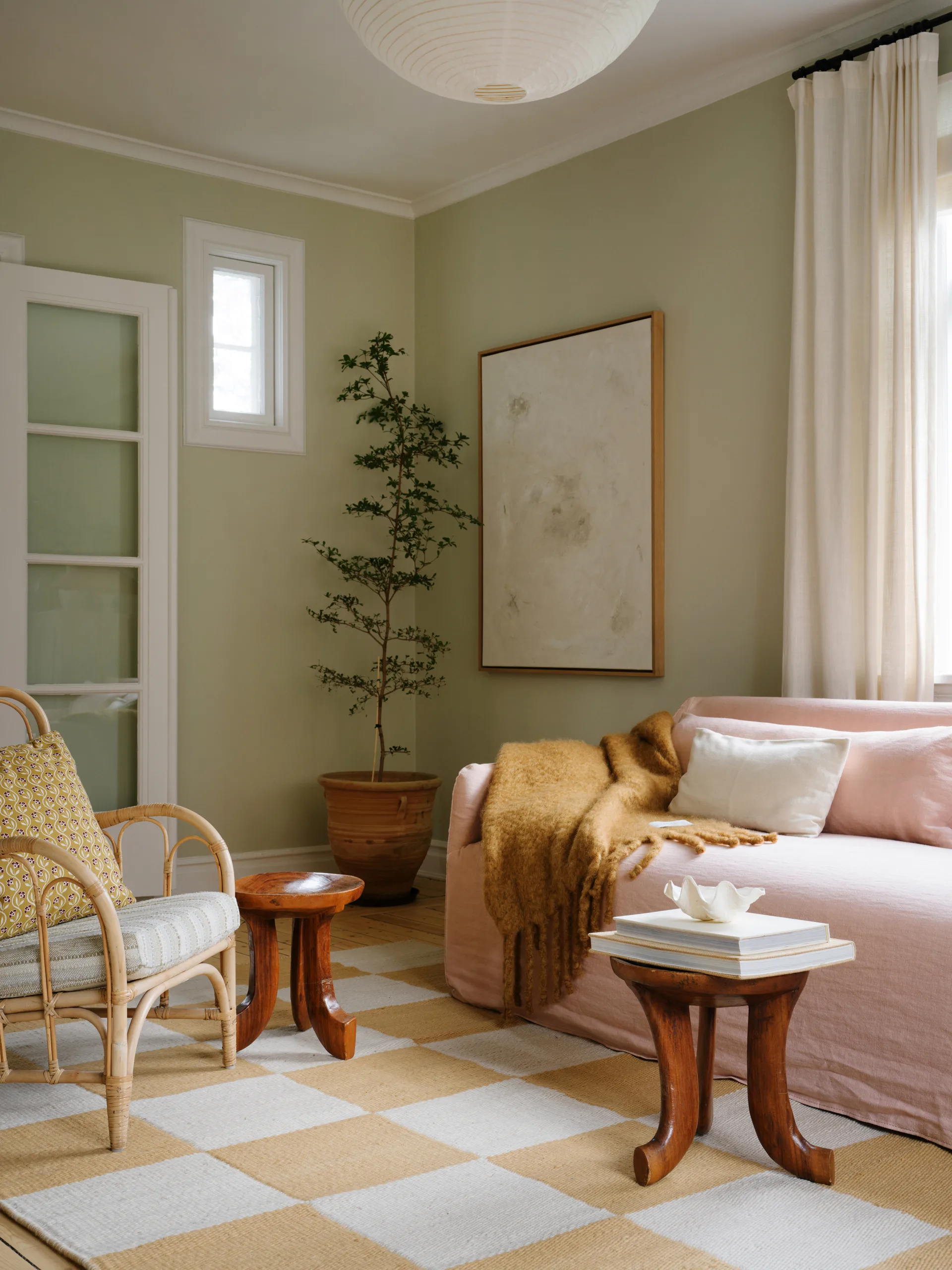 Chess ullteppe, Harvest yellow, 180x270 cm Layered