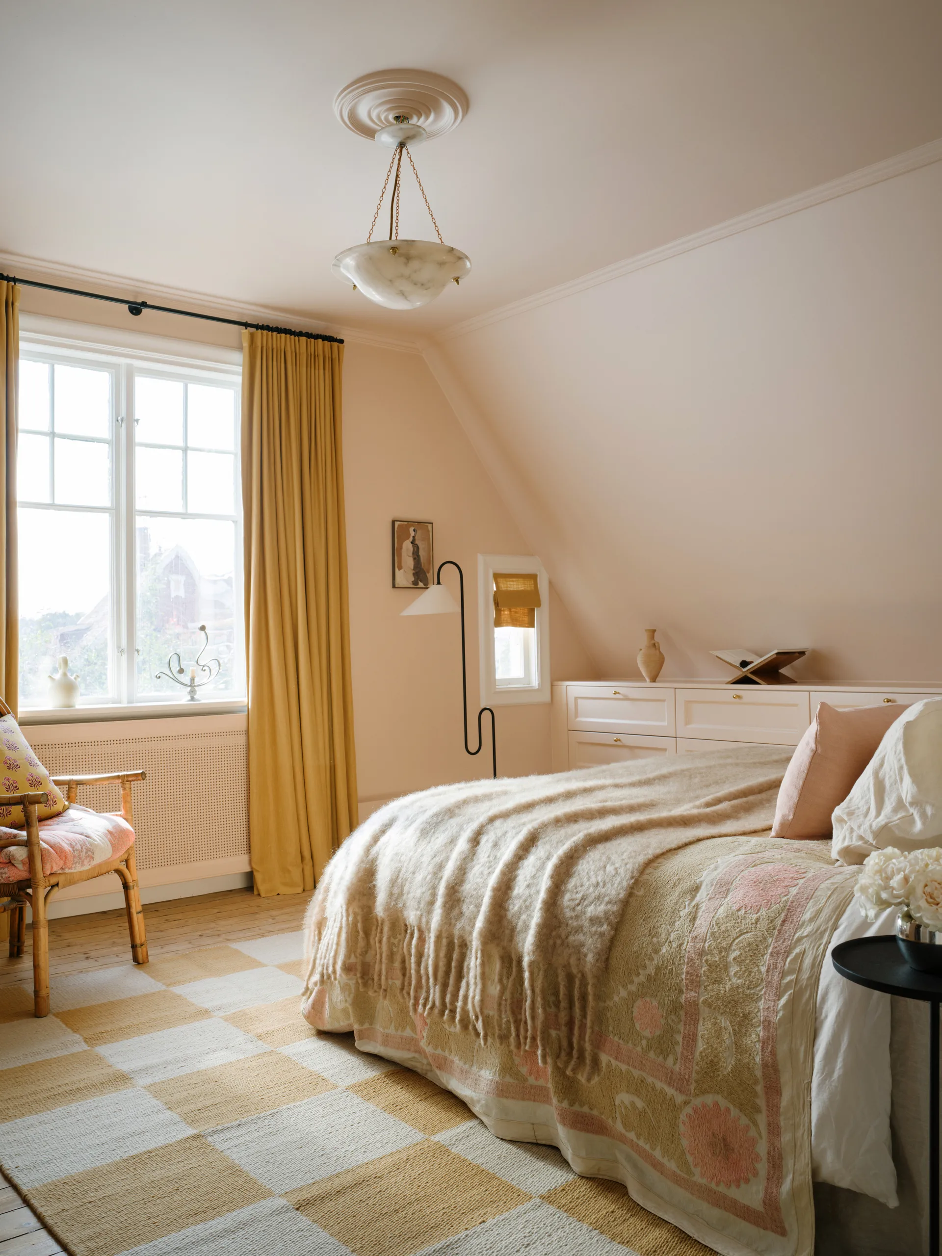 Chess ullteppe, Harvest yellow, 200x300 cm Layered