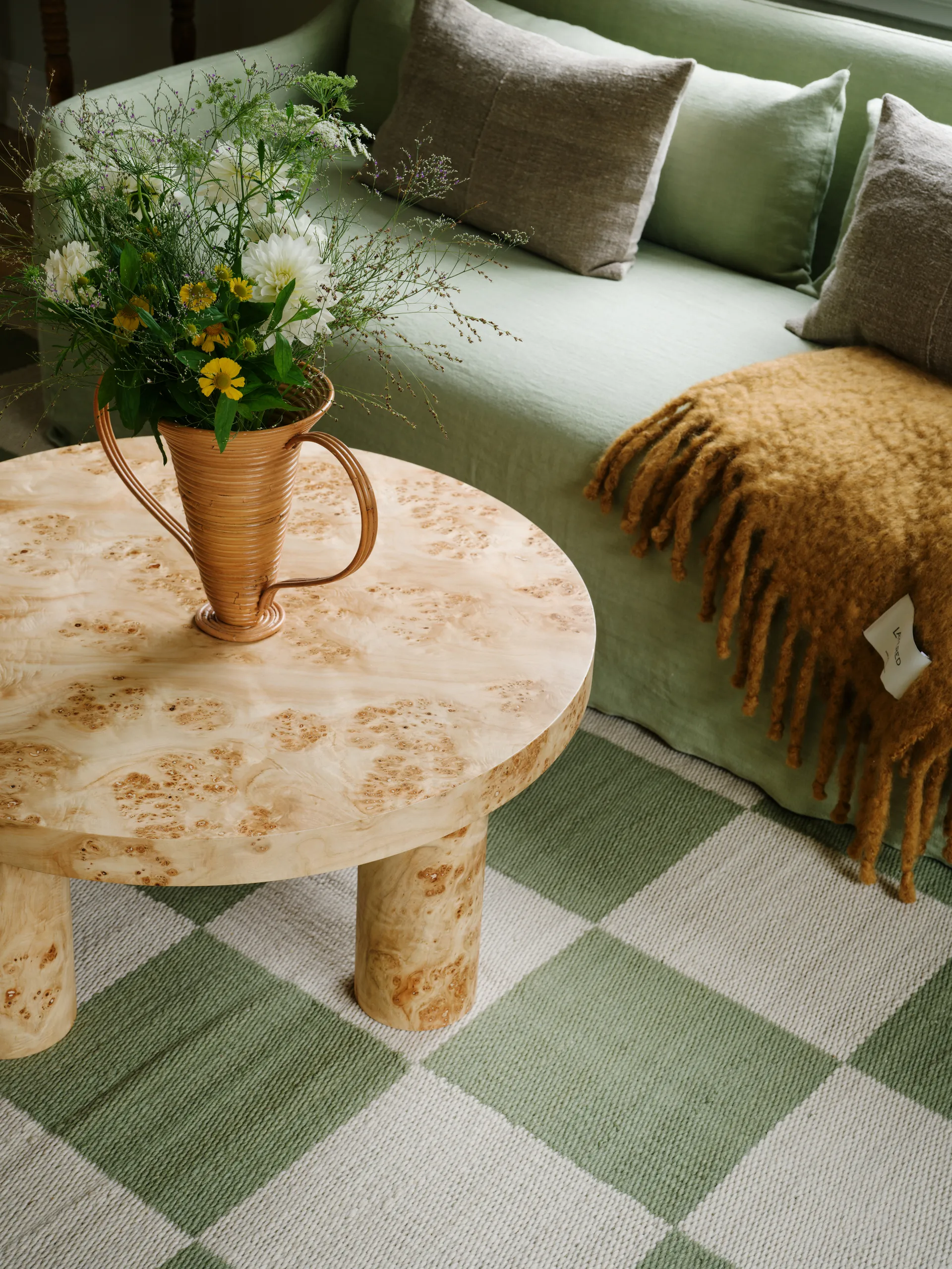 Chess ullteppe, Sage, 140x200 cm Layered